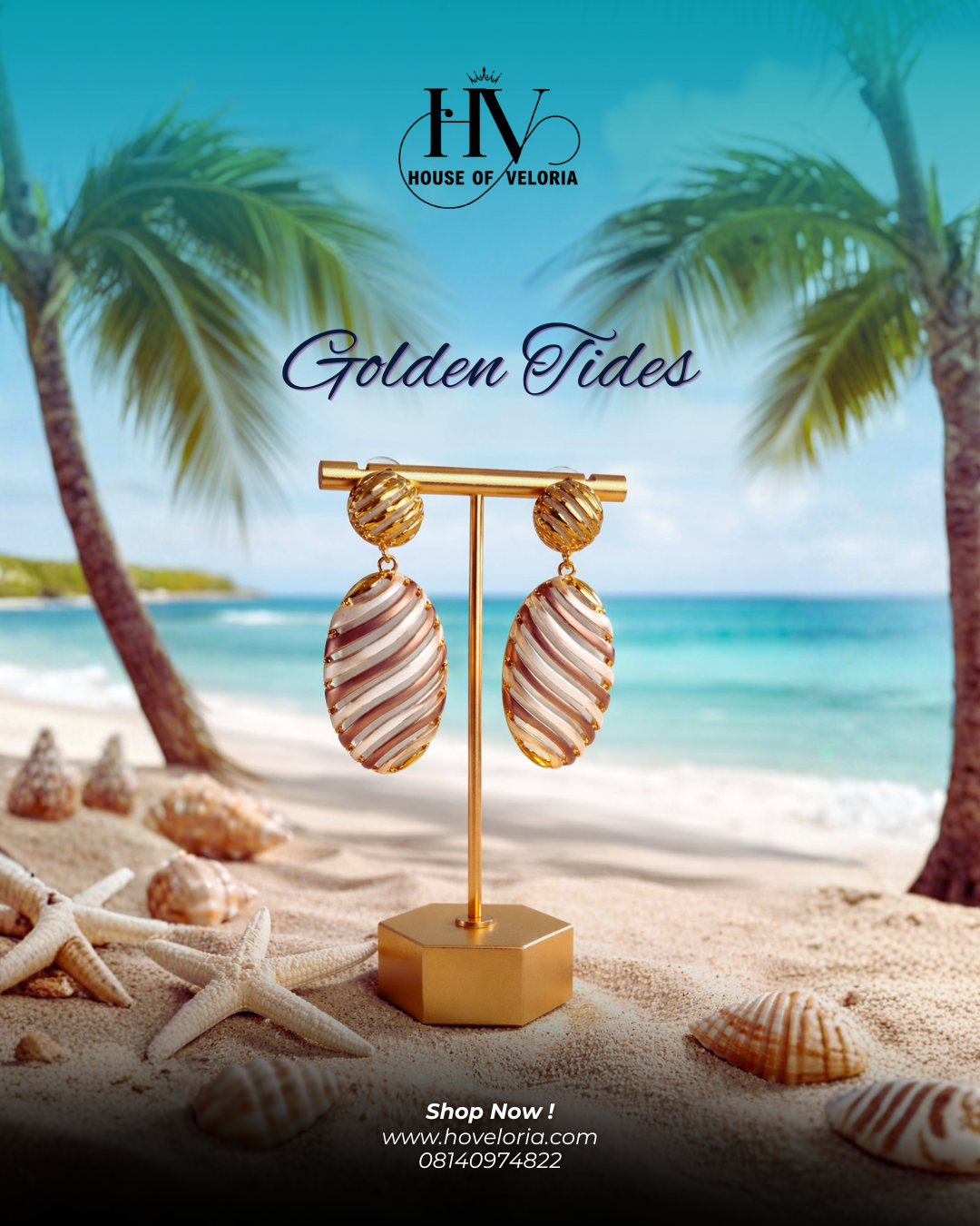 Golden Tides Drop Earrings
