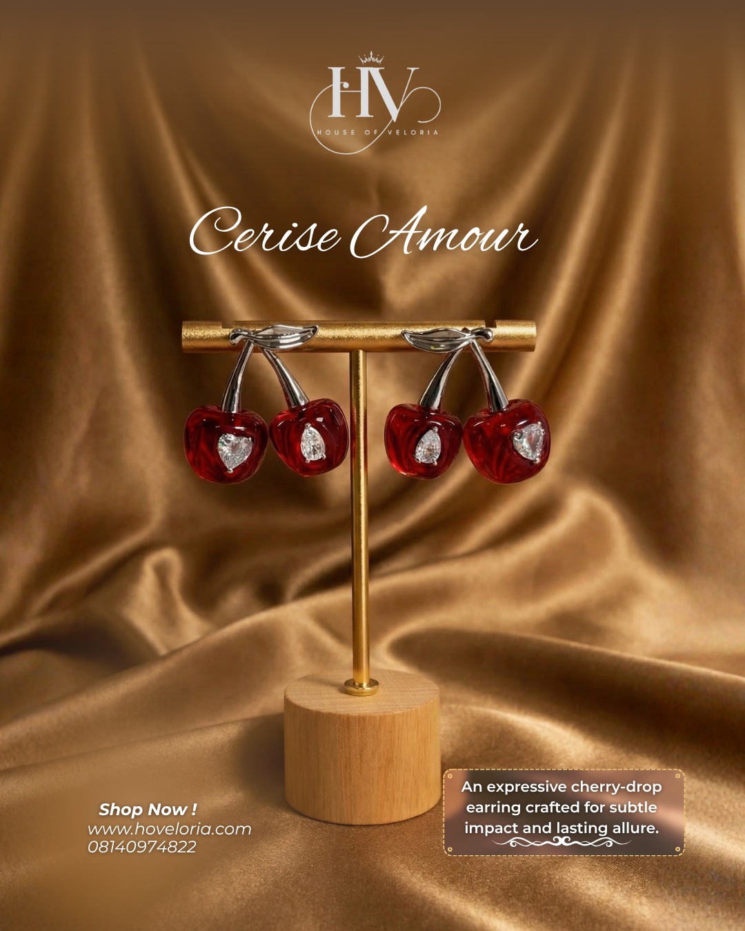 Cerise amour earrings