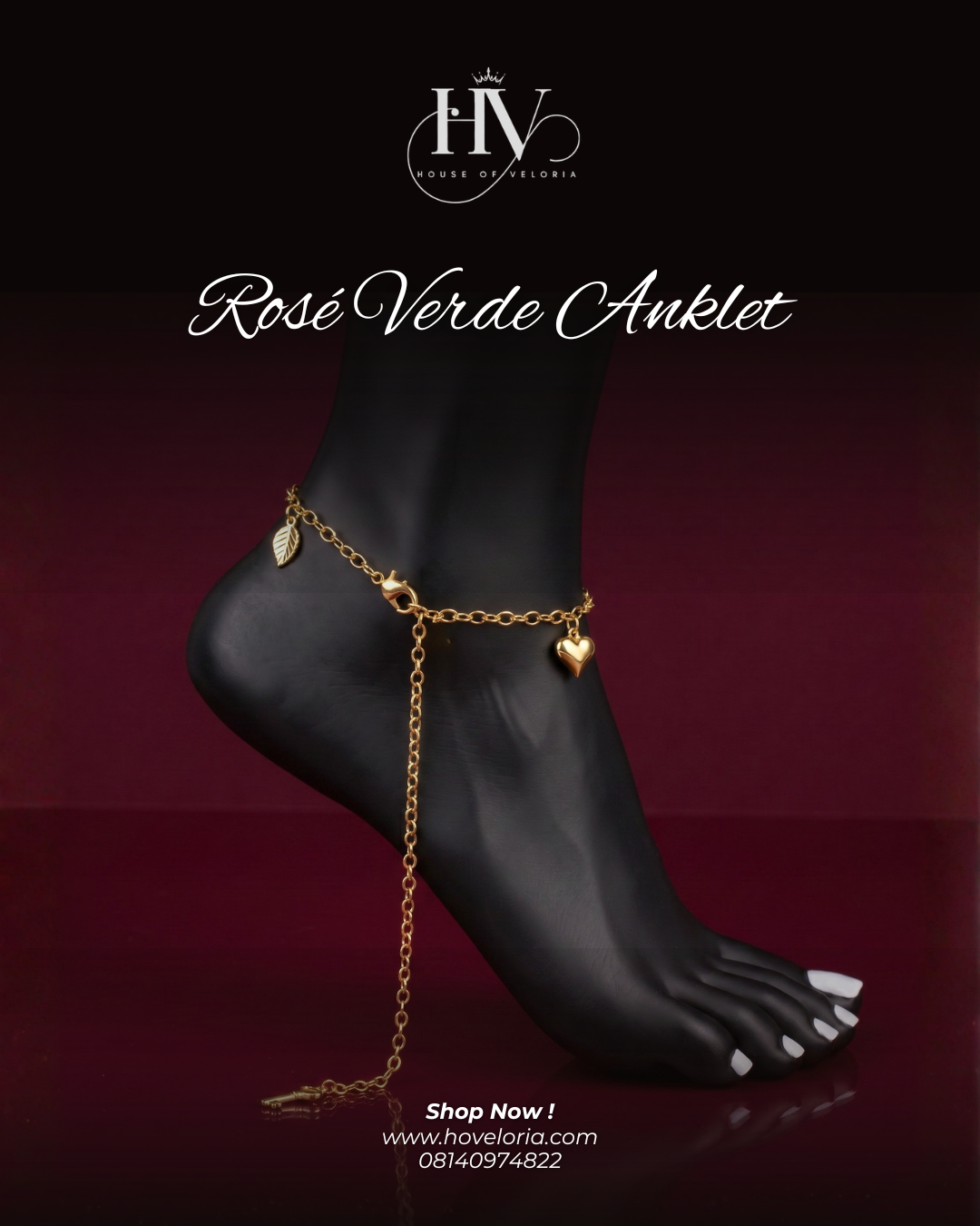 Rose Verde anklet